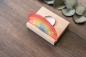 Preview: Teelichthalter mit Holzsockel "Regenbogen" personalisiert